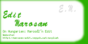 edit marosan business card